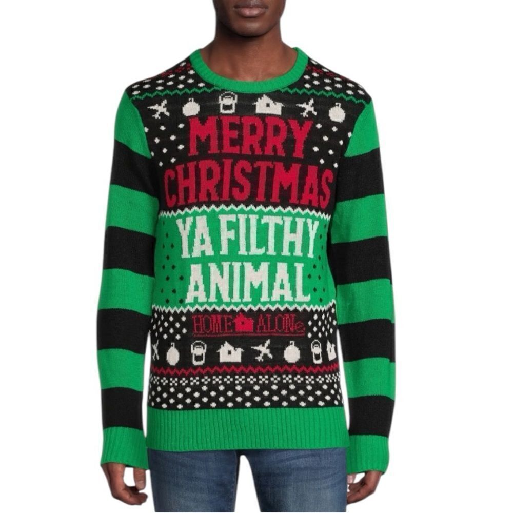 Celebrate Together Home Alone “Filthy Animal” Ugly Christmas Sweater. Size Small